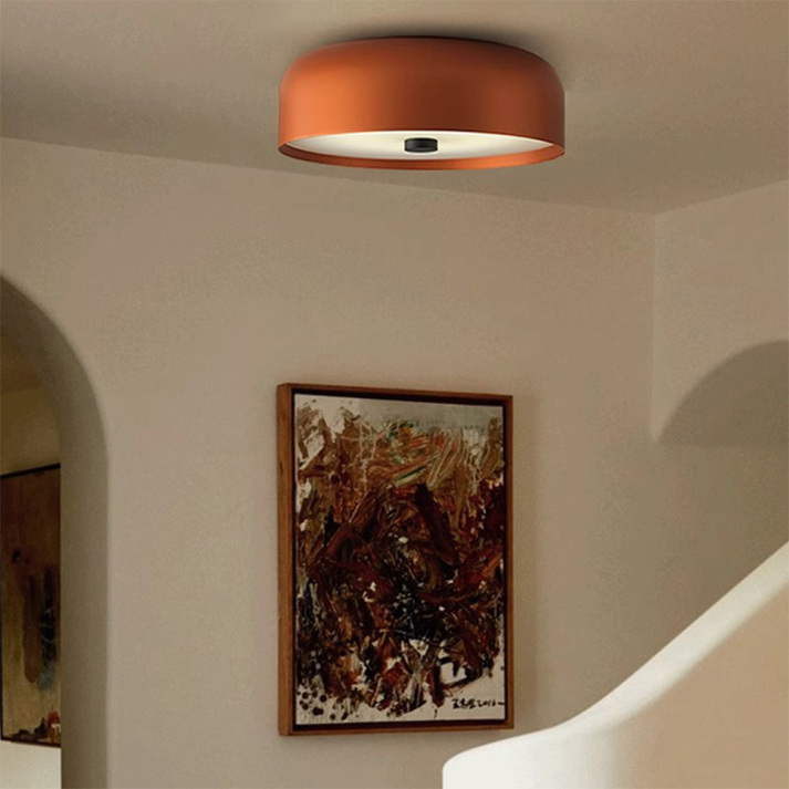 Nordycka retro okrągła minimalistyczna lampa sufitowa do montażu bezpośredniego
