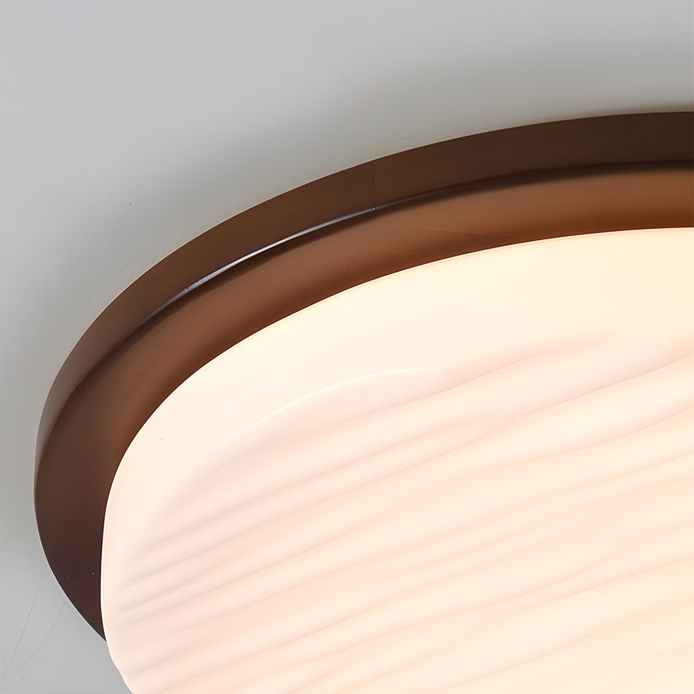 Art déco rzeźbiona szklana płaska lampa sufitowa do montażu bezpośredniego