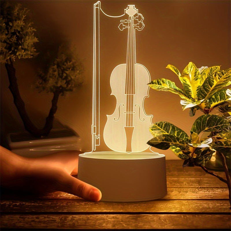 Akrylowa lampa stołowa USB z iluzją wiolonczeli 3D