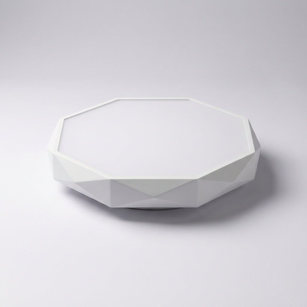 Geometryczna żelazna sufitowa lampa z akrylowym kloszem w kształcie pięciokąta