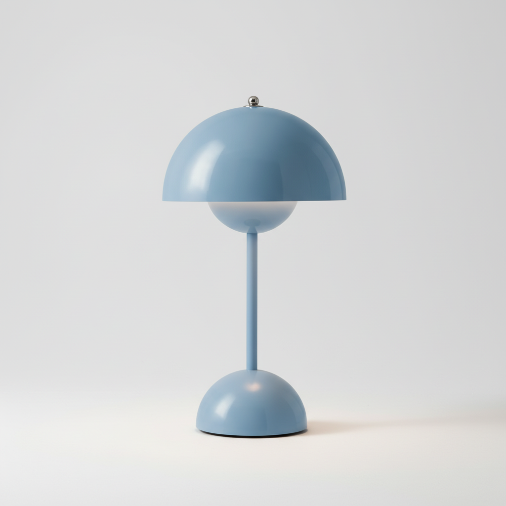 Bezprzewodowa ładowalna lampa stołowa w stylu retro, z kloszem kopułowym i funkcją ściemniania