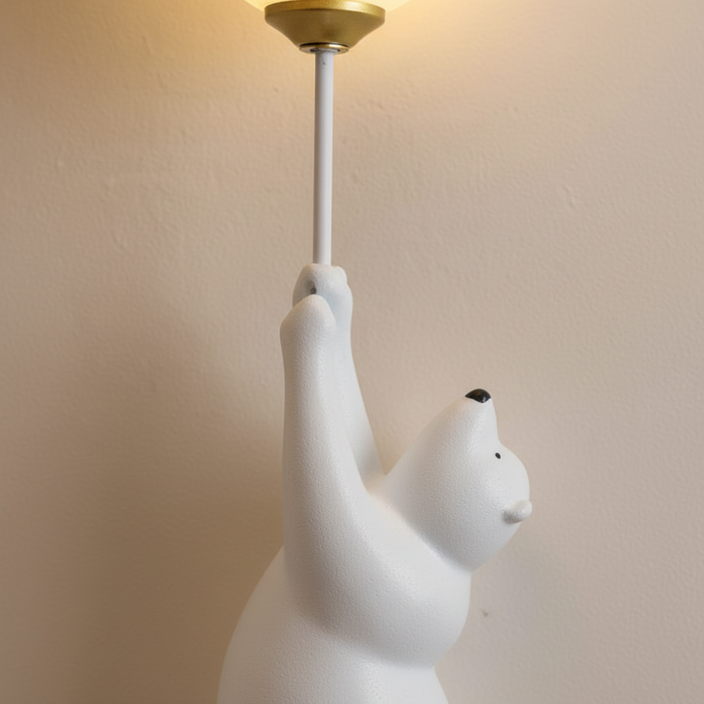 Zabawna lampa ścienna do pokoju dziecięcego z żywicy i akrylu w kształcie misia