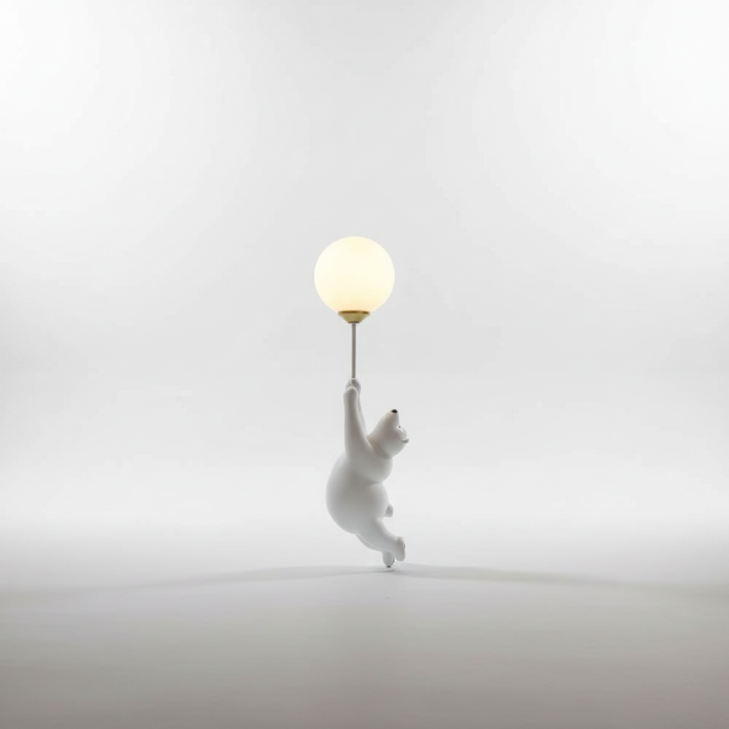 Zabawna lampa ścienna do pokoju dziecięcego z żywicy i akrylu w kształcie misia