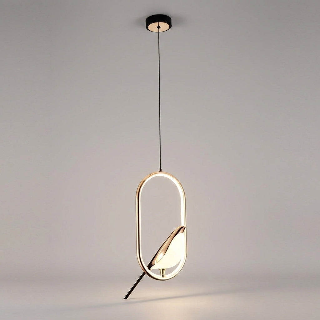Rzeźbiarska minimalistyczna lampa wisząca o owalnej sylwetce i regulowanym zawieszeniu