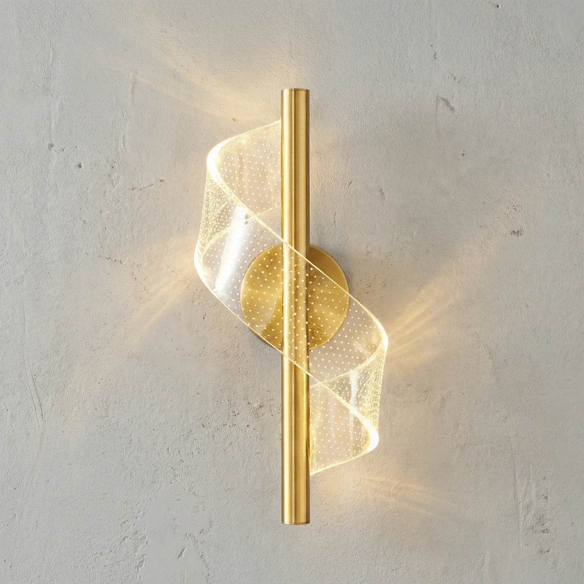 Rzeźbiarska spiralna lampa ścienna z regulacją koloru światła góra-dół