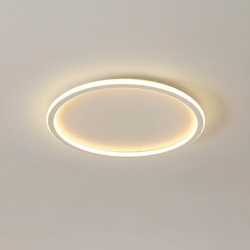 Skandynawska minimalistyczna okrągła ściemnialna sufitowa lampa z aluminium i akrylu
