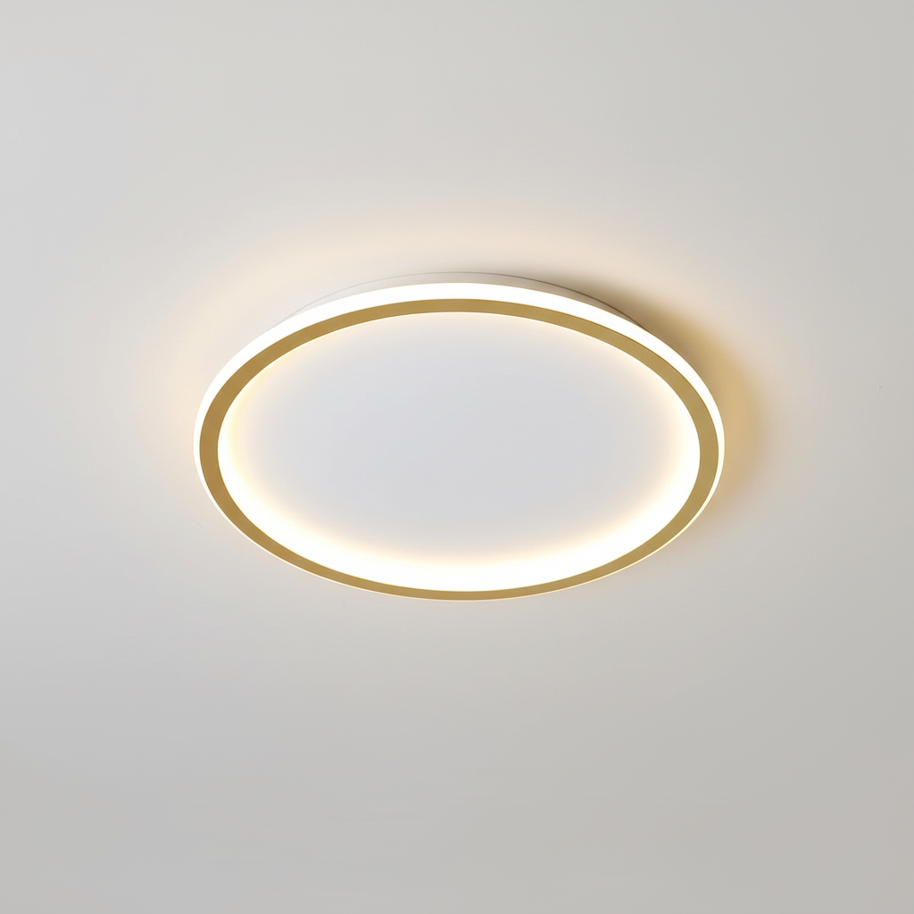 Skandynawska minimalistyczna okrągła ściemnialna sufitowa lampa z aluminium i akrylu
