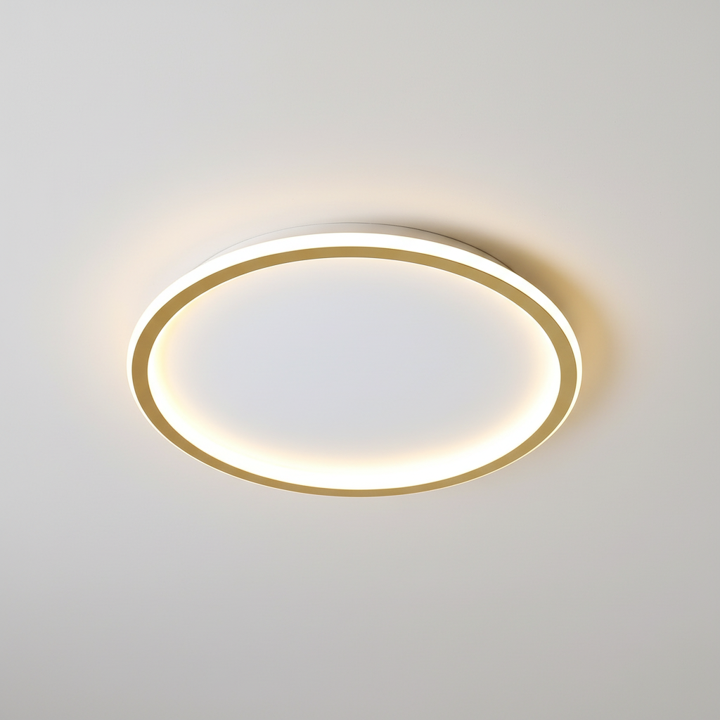 Skandynawska minimalistyczna okrągła ściemnialna sufitowa lampa z aluminium i akrylu