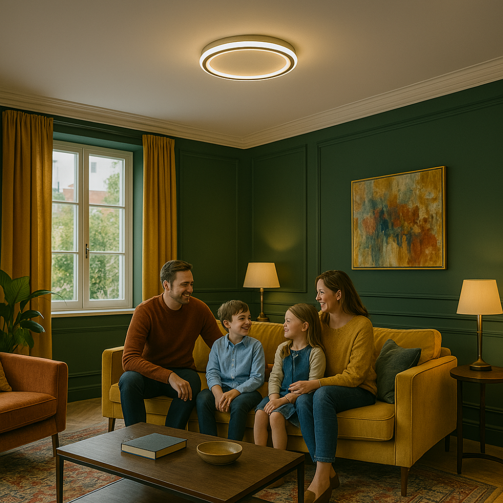 Skandynawska minimalistyczna okrągła ściemnialna sufitowa lampa z aluminium i akrylu