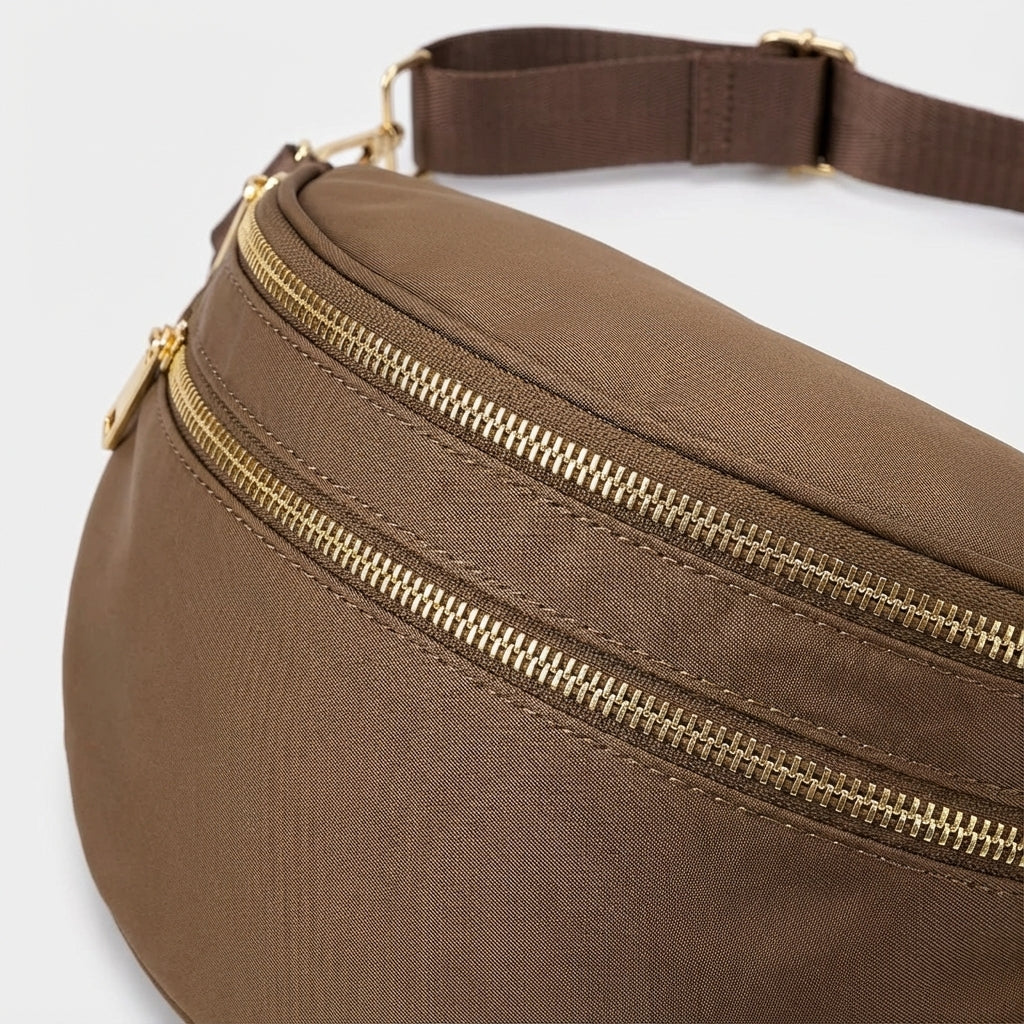 Torba typu crossbody na ramię z tkaniny Oxford w kratę, z wieloma kieszeniami i możliwością zmiany sposobu noszenia
