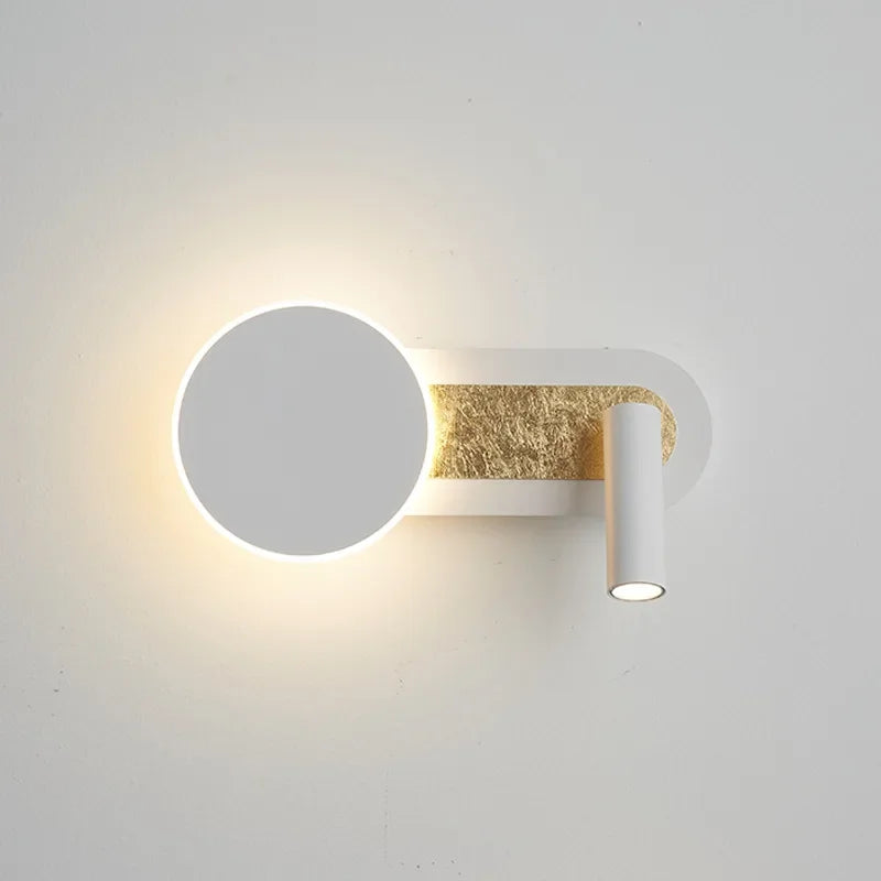 Rzeźbiarska okrągła nordycka lampa ścienna z podwójną funkcją reflektora