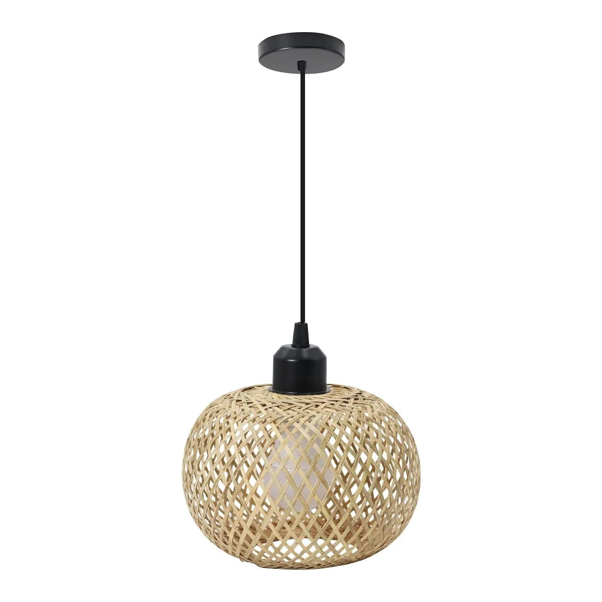 Ręcznie pleciona bambusowo-rattanowa lampa sufitowa do montażu nawierzchniowego