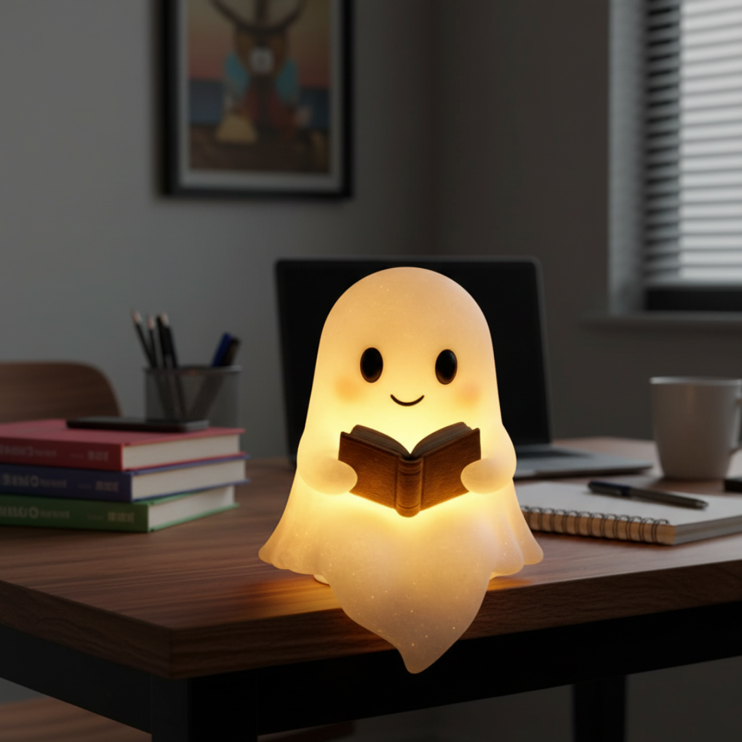 Urocza lampa stołowa i nocna na stolik nocny w kształcie duszka