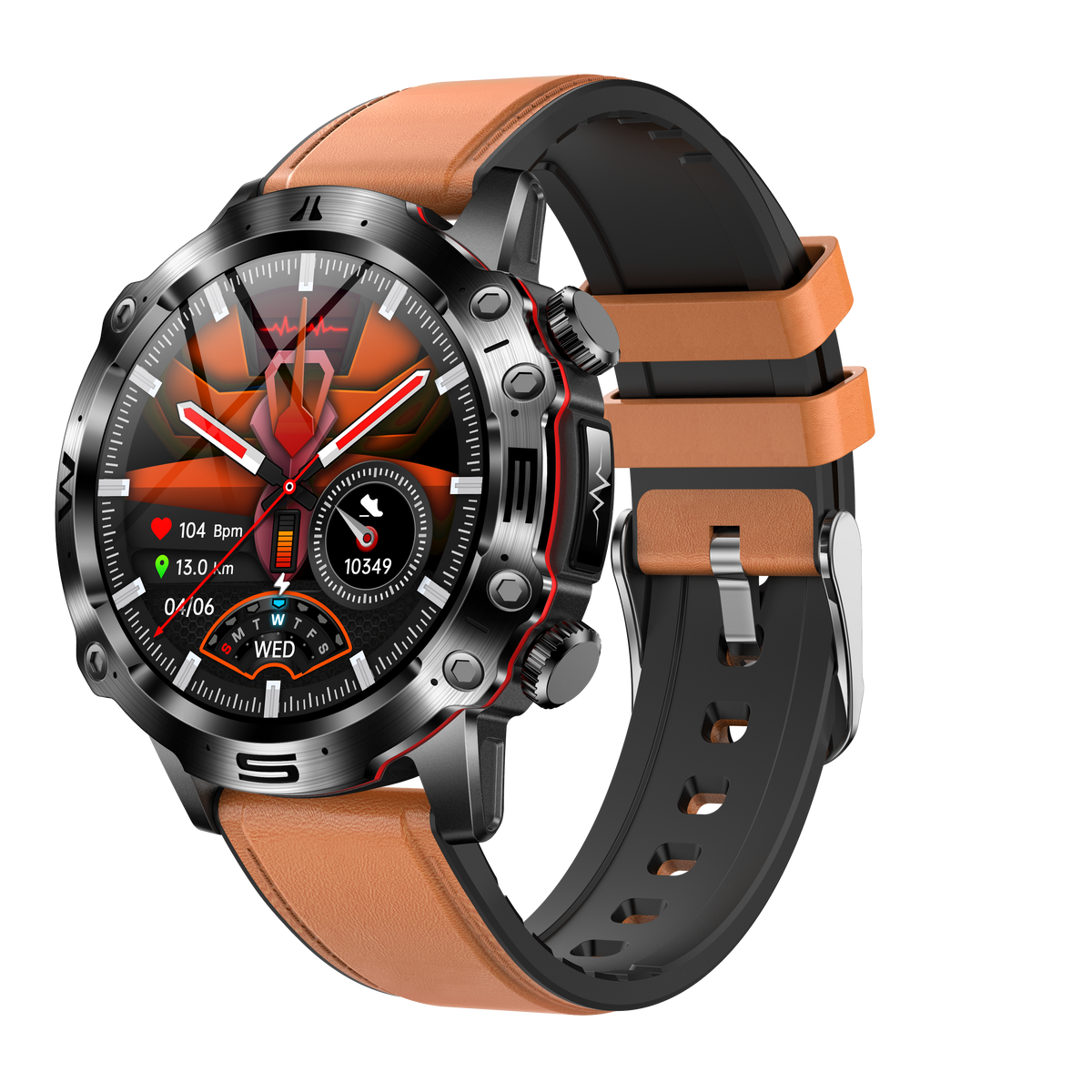 Smartwatch sportowy z ekranem dotykowym AMOLED, EKG, pomiarem ciśnienia krwi i połączeniami Bluetooth