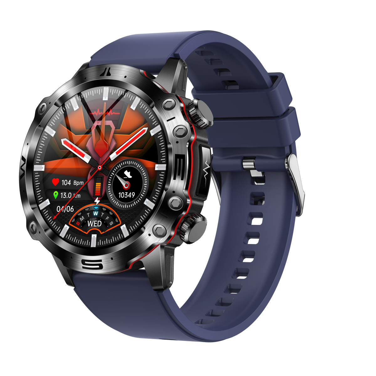 Smartwatch sportowy z ekranem dotykowym AMOLED, EKG, pomiarem ciśnienia krwi i połączeniami Bluetooth