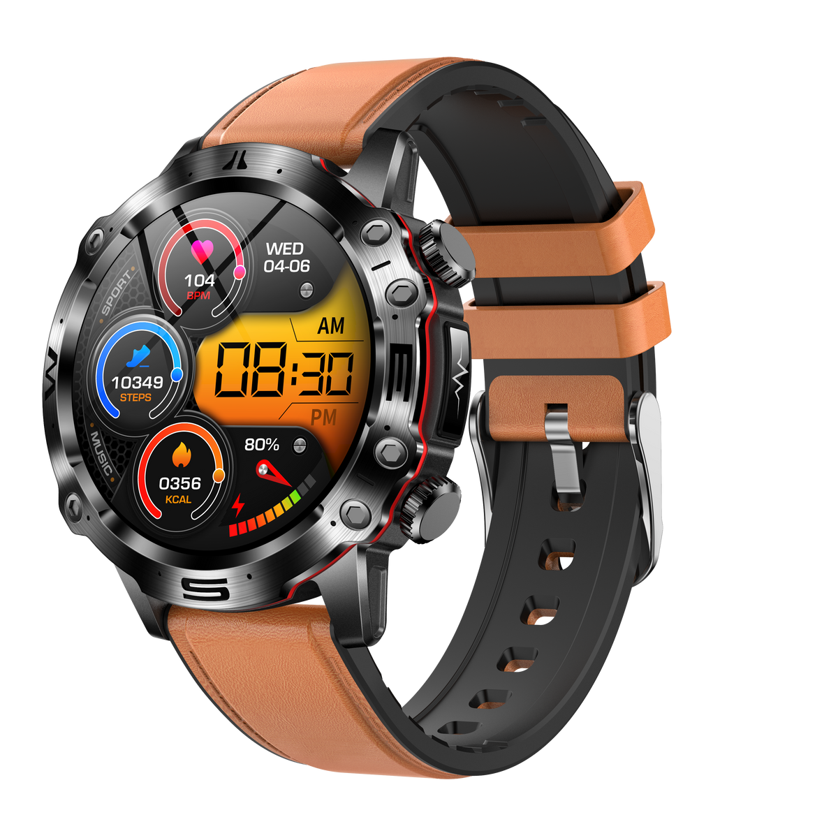 Smartwatch sportowy z ekranem dotykowym AMOLED, EKG, pomiarem ciśnienia krwi i połączeniami Bluetooth