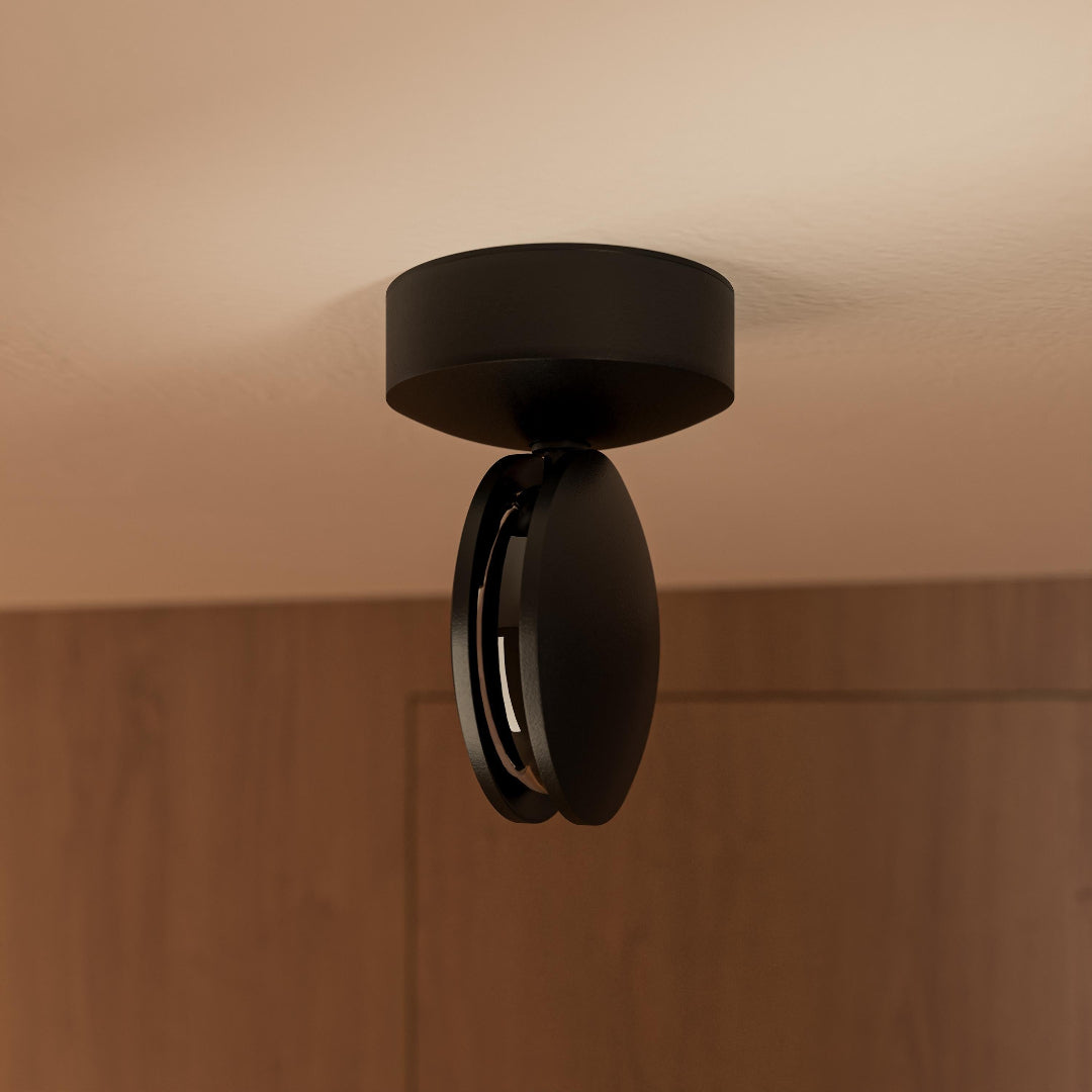 Regulowana minimalistyczna lampa sufitowa o matowym wykończeniu, reflektor do wnętrz