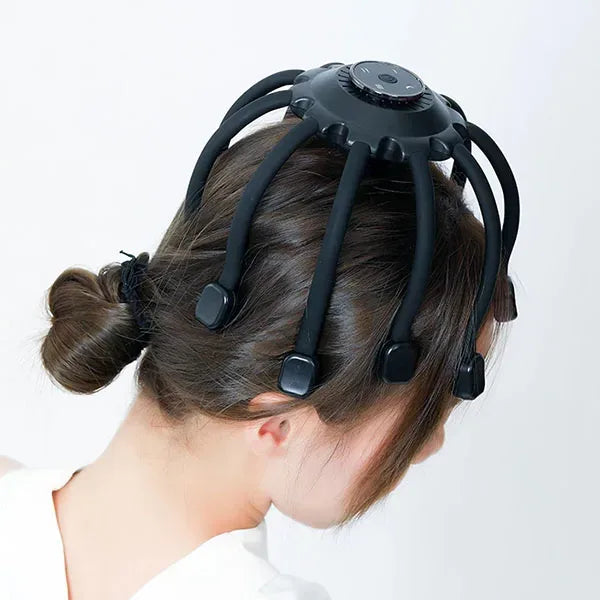 Ergonomiczny elektryczny masażer głowy Bluetooth z wieloma końcówkami wibracyjnymi