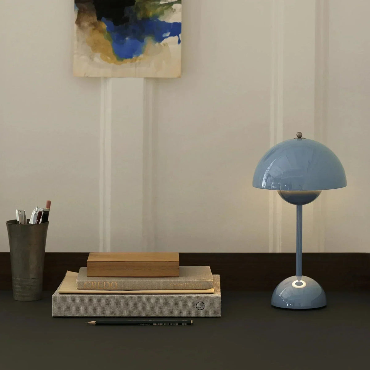 Bezprzewodowa ładowalna lampa stołowa w stylu retro, w kształcie kuli, z funkcją ściemniania