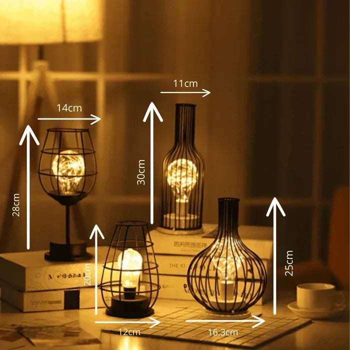 Elegancka nowoczesna metalowa lampa stołowa z materiałowym abażurem, we współczesnym stylu