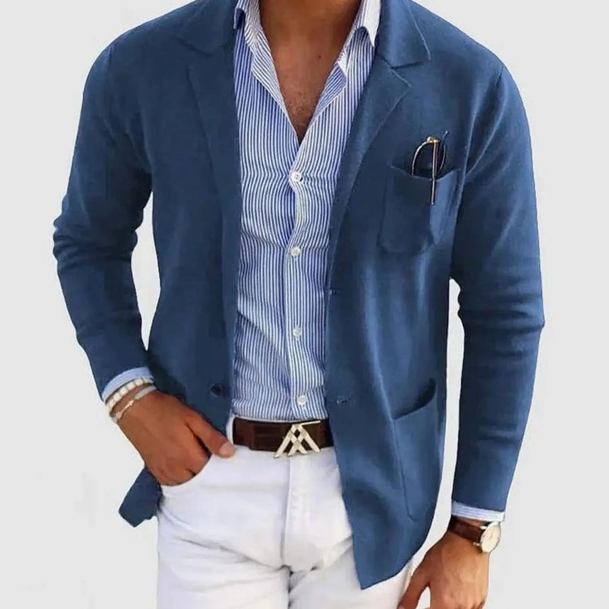 Męska dopasowana marynarka z klapami z wycięciem, elegancka kurtka w stylu smart casual