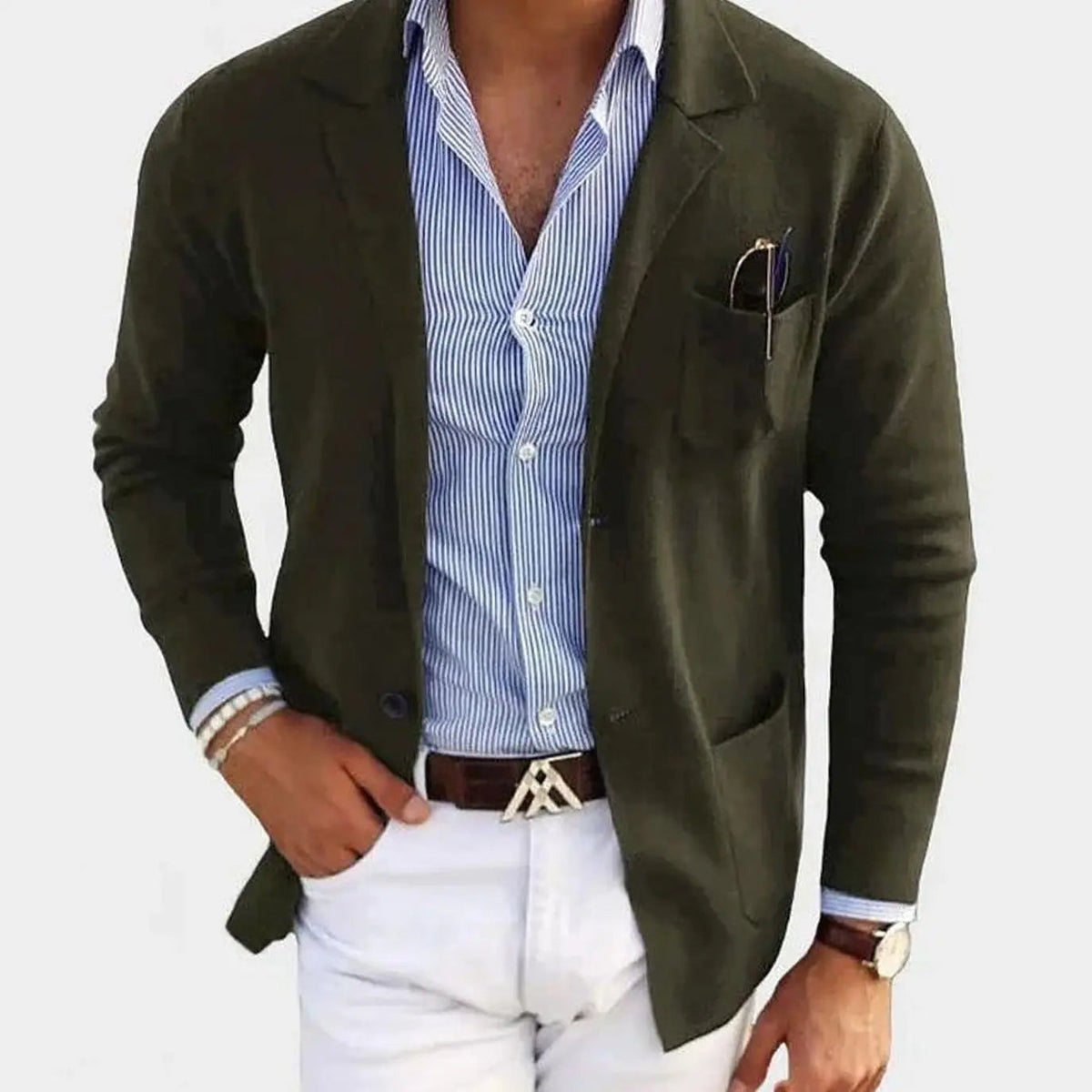 Męska dopasowana marynarka z klapami z wycięciem, elegancka kurtka w stylu smart casual