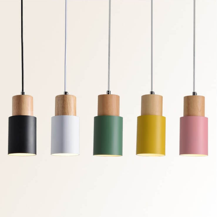 Minimalistyczna cylindryczna aluminiowa lampa wisząca z regulowanym przewodem