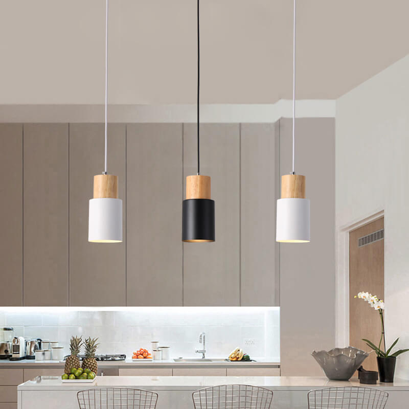 Minimalistyczna cylindryczna aluminiowa lampa wisząca z regulowanym przewodem