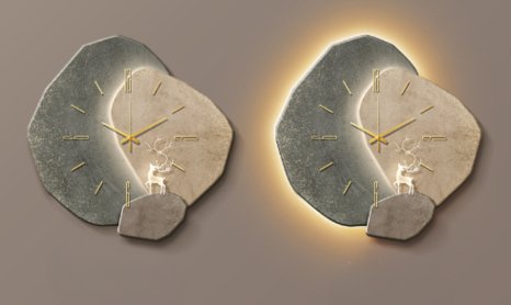 Minimalistyczny skandynawski metalowo-drewniany zegar ścienny z cichym mechanizmem