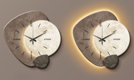 Minimalistyczny skandynawski metalowo-drewniany zegar ścienny z cichym mechanizmem