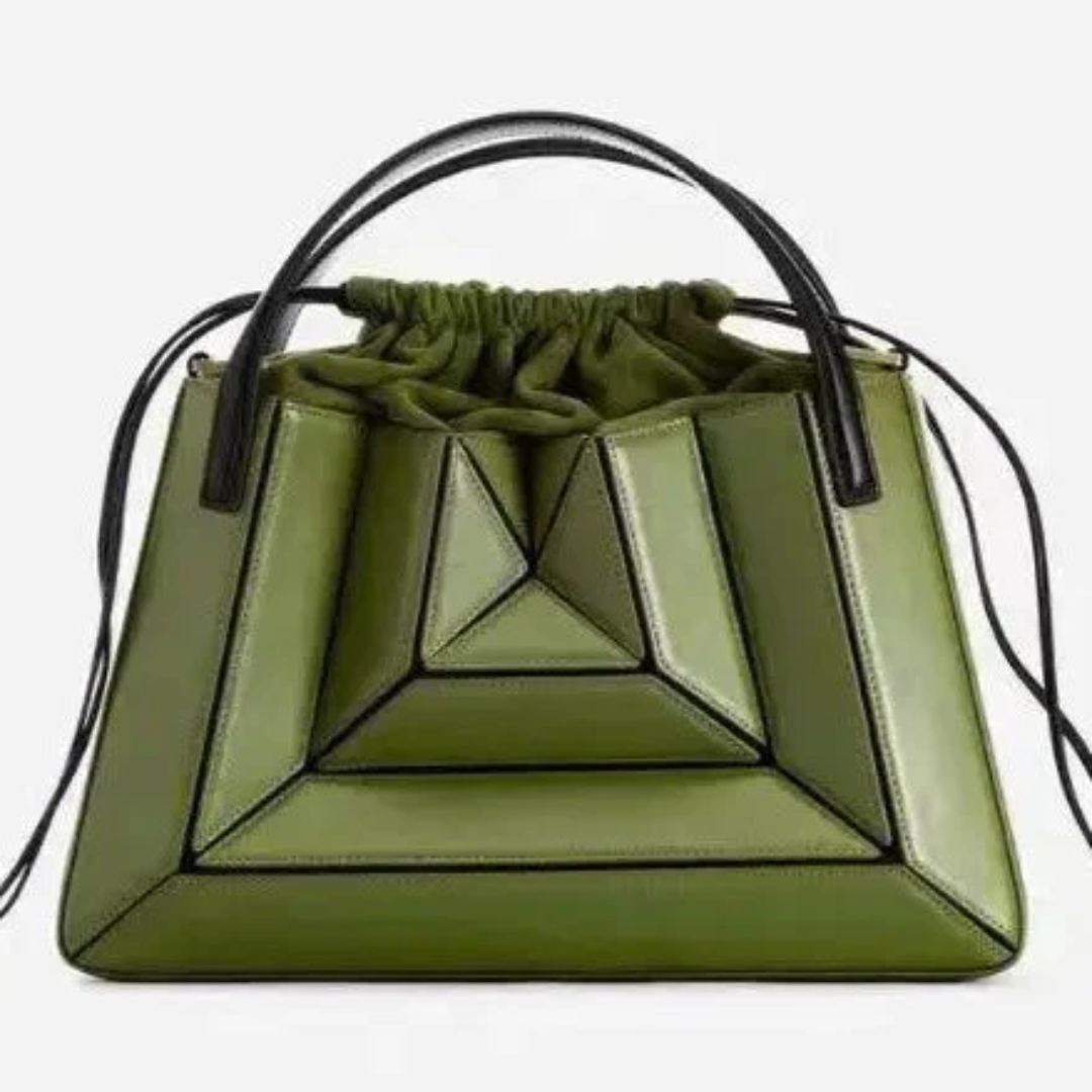 Geometryczna, pojemna codzienna torebka typu tote z wieloma panelami