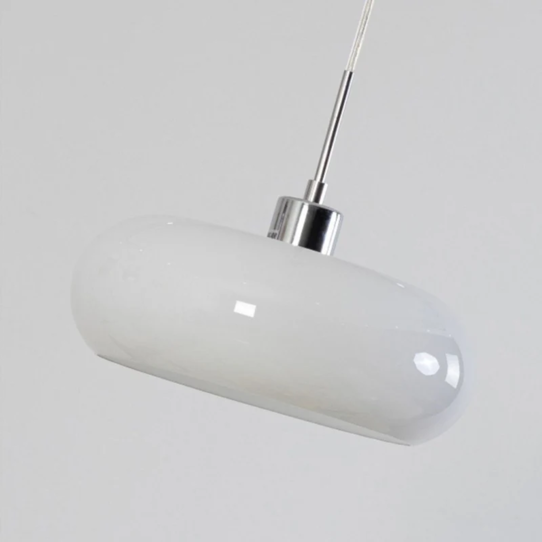 Nowoczesna okrągła metalowo-szklana lampa wisząca z regulacją wysokości
