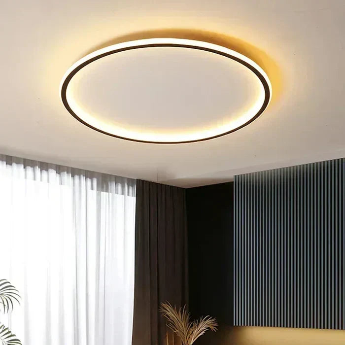 Skandynawska okrągła sufitowa lampa z metalową szklaną kulą