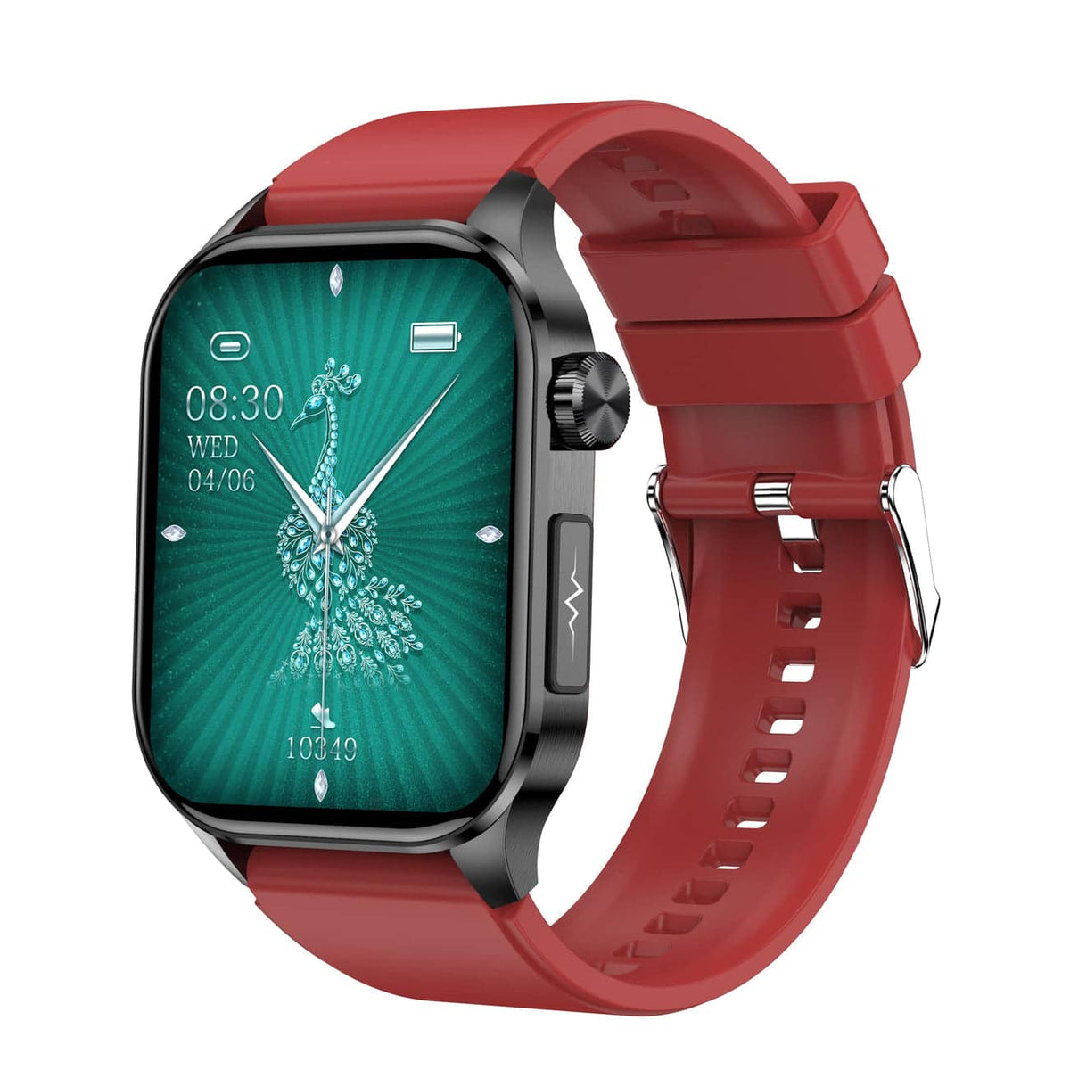 Kompaktowy smartwatch z ekranem dotykowym do monitorowania zdrowia, z funkcjami EKG i pomiaru ciśnienia krwi