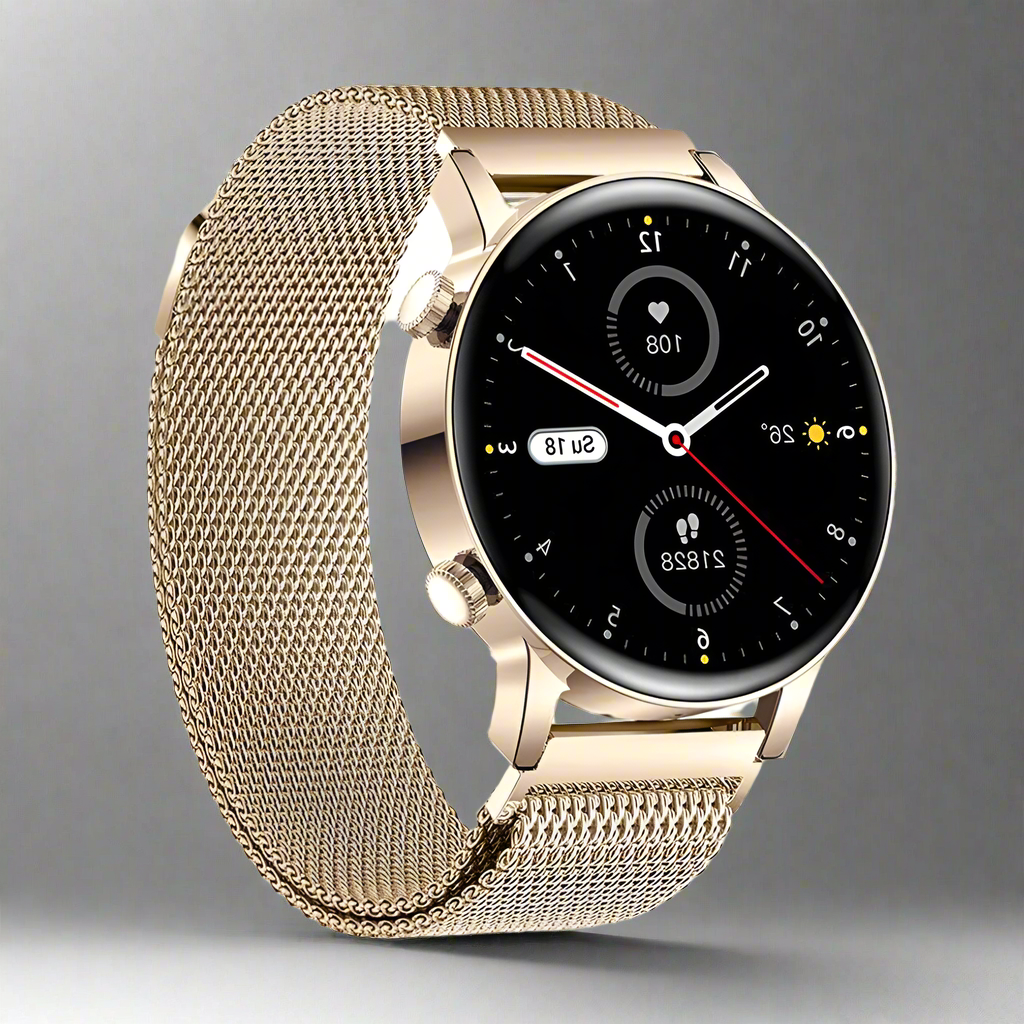 Wodoodporny smartwatch z ekranem dotykowym do monitorowania zdrowia dla kobiet