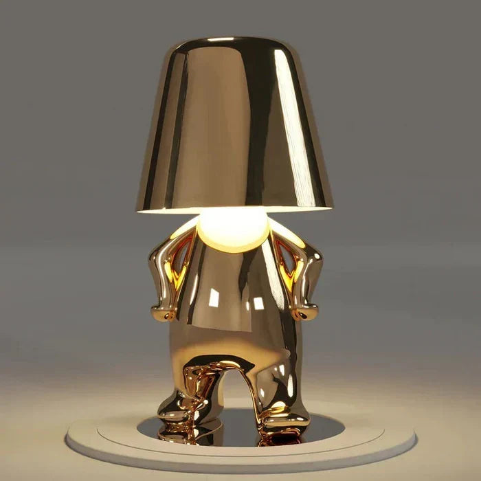 Rzeźbiarska aluminiowo-żywiczna bezprzewodowa ładowalna lampa stołowa z funkcją ściemniania i nastrojowym światłem