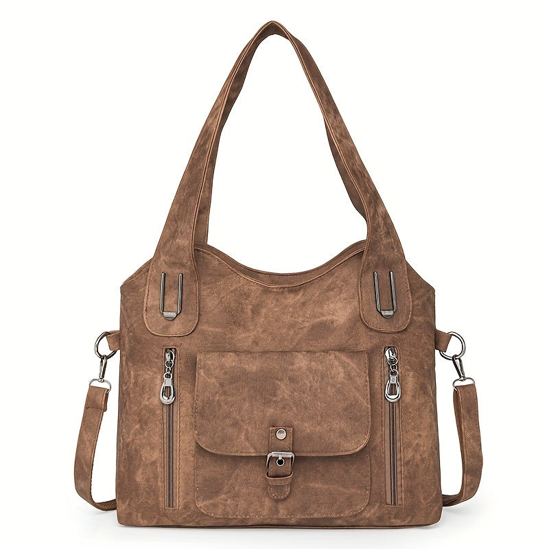 Torba typu crossbody na ramię z miękkiej skóry wegańskiej w stylu retro