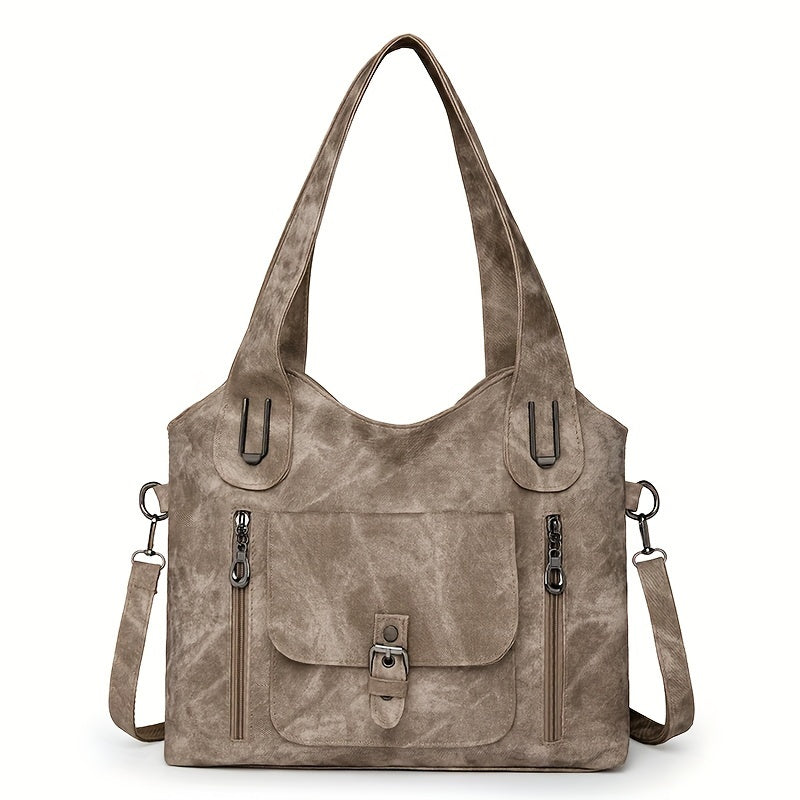 Torba typu crossbody na ramię z miękkiej skóry wegańskiej w stylu retro