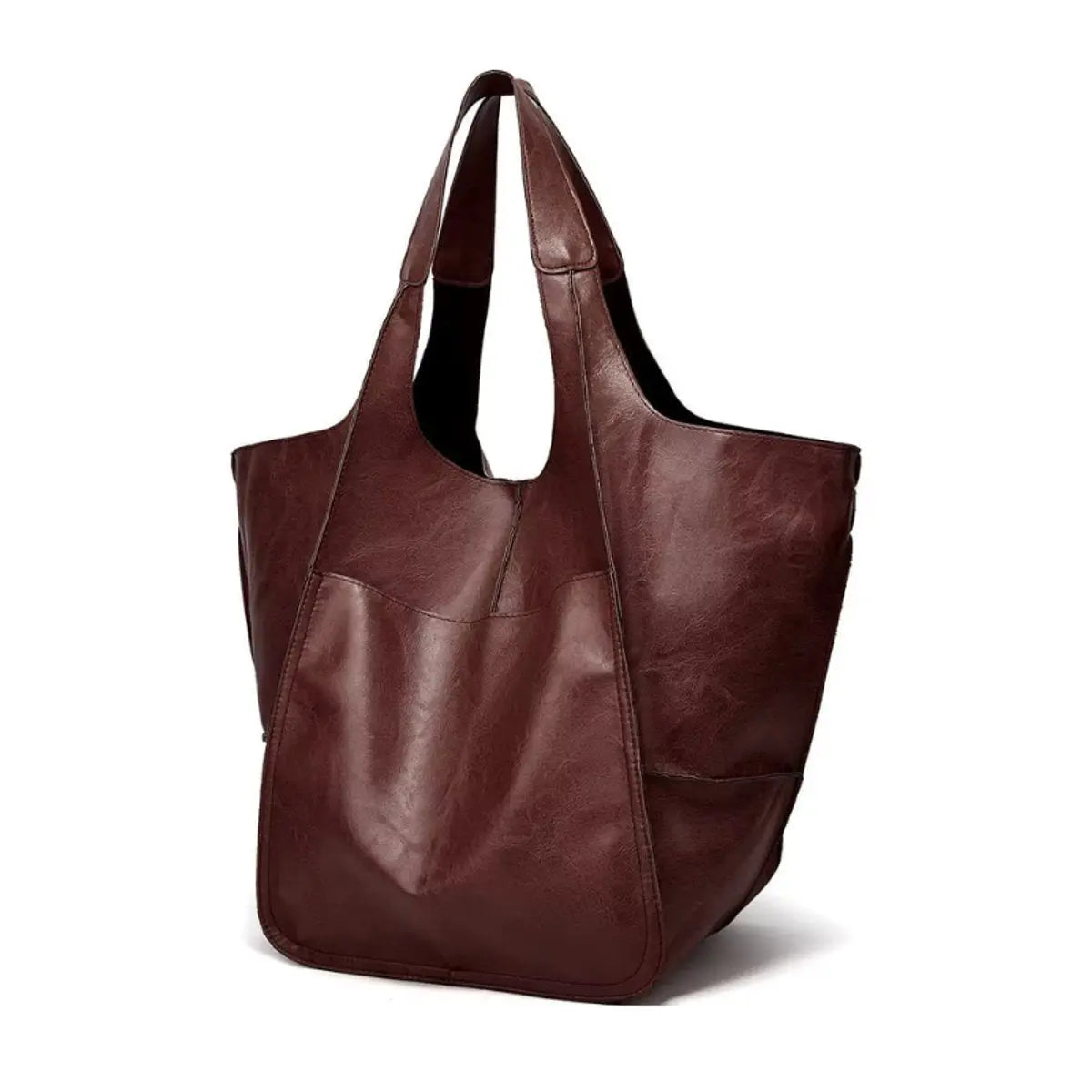 Damska oversize’owa torba shopper z ekoskóry i magnetycznym zapięciem
