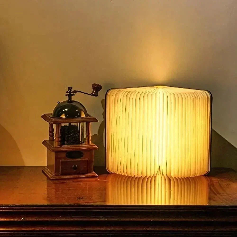 Składana przenośna lampa stołowa w stylu książki z akumulatorem