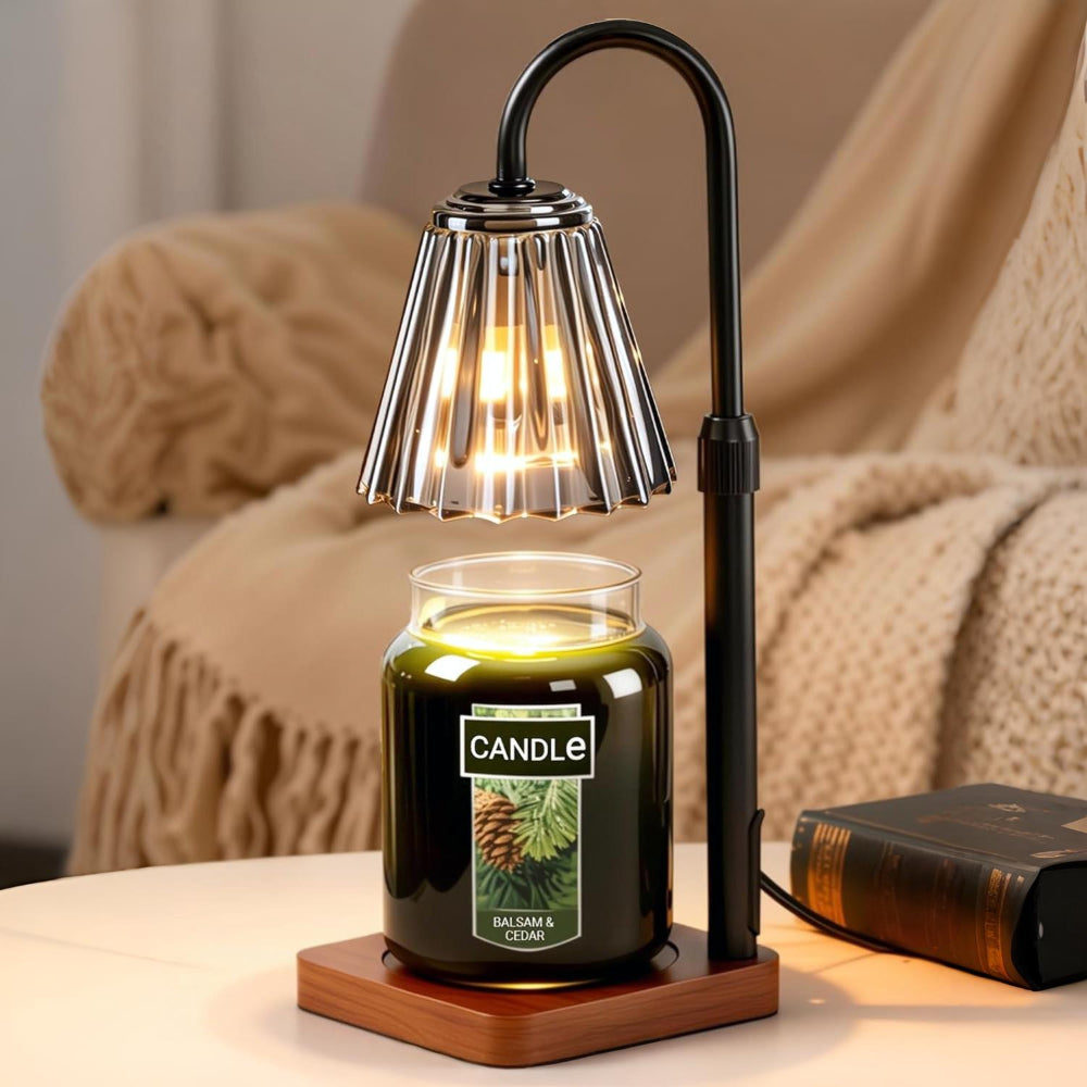 Bez płomienia elektryczna lampa stołowa z regulacją jasności, podgrzewacz do topienia wosku i świec