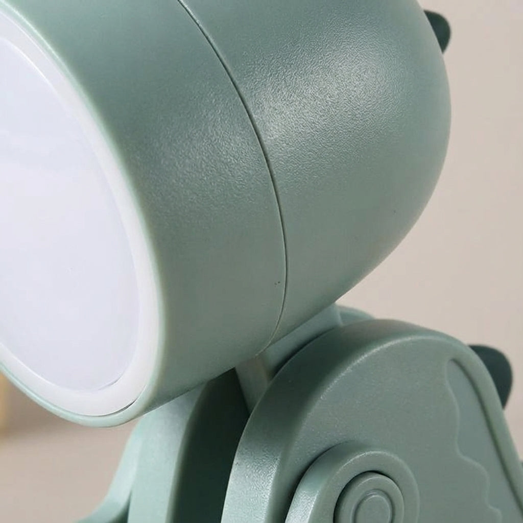 Kompaktowa przenośna lampa stołowa z klipsem, składana, z motywem dinozaura