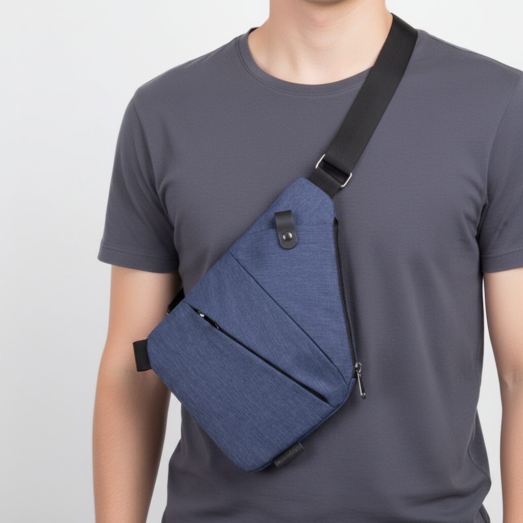 Ergonomiczna torba na ramię z wieloma kieszeniami, odporna na warunki atmosferyczne i wyposażona w zabezpieczenie przed kradzieżą