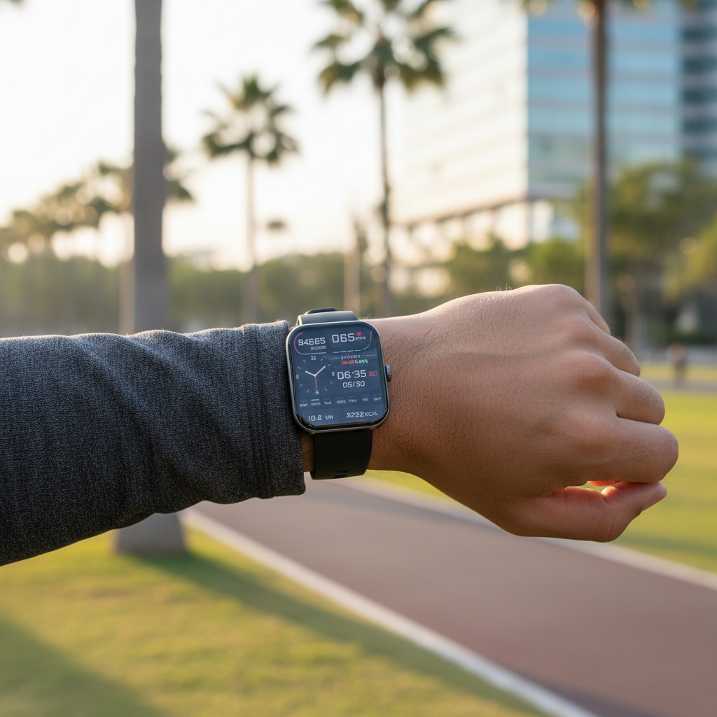 Smartwatch z pomiarem ciśnienia krwi i poziomu cukru, połączeniami Bluetooth i monitorem aktywności