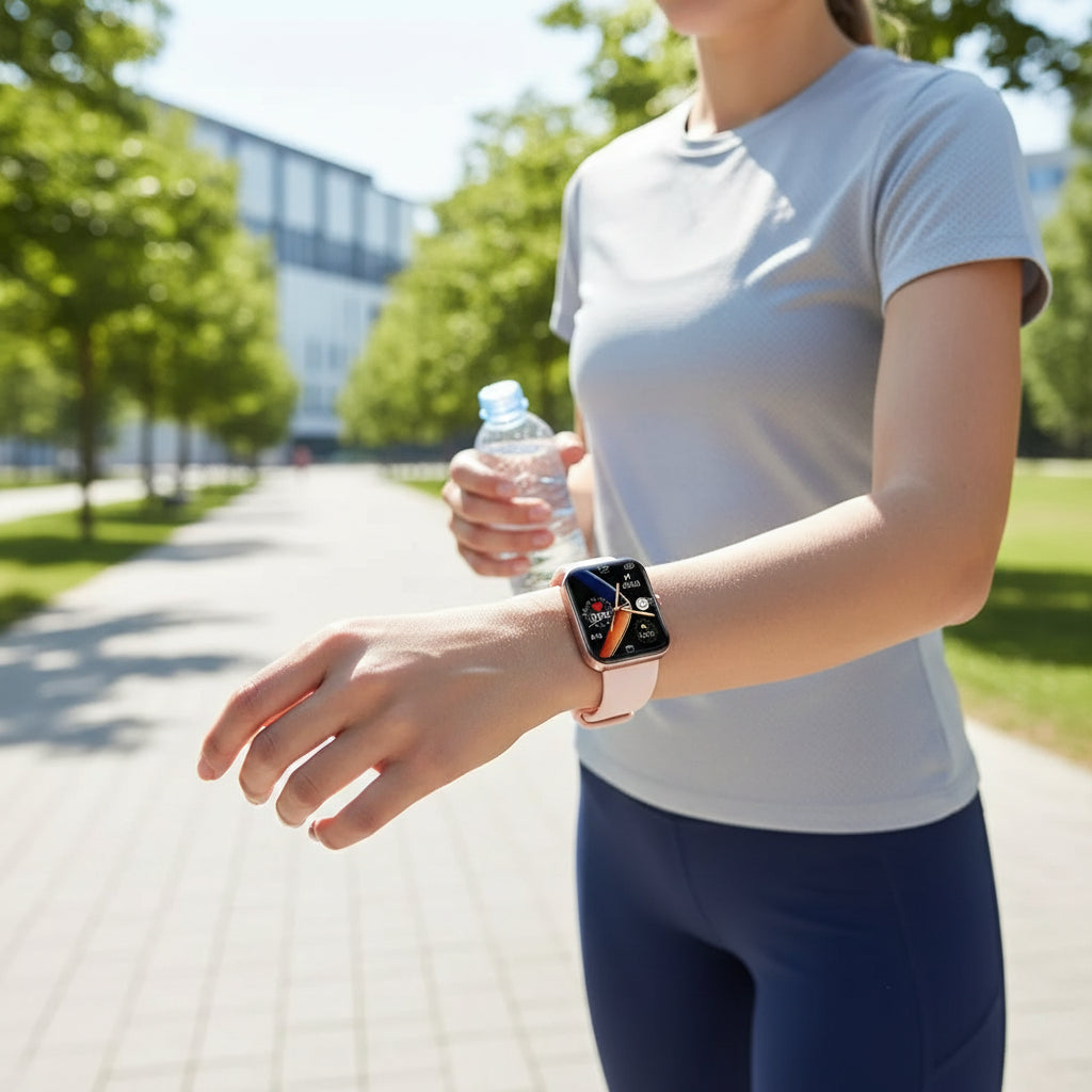 Smartwatch z pomiarem ciśnienia krwi i poziomu cukru, połączeniami Bluetooth i monitorem aktywności