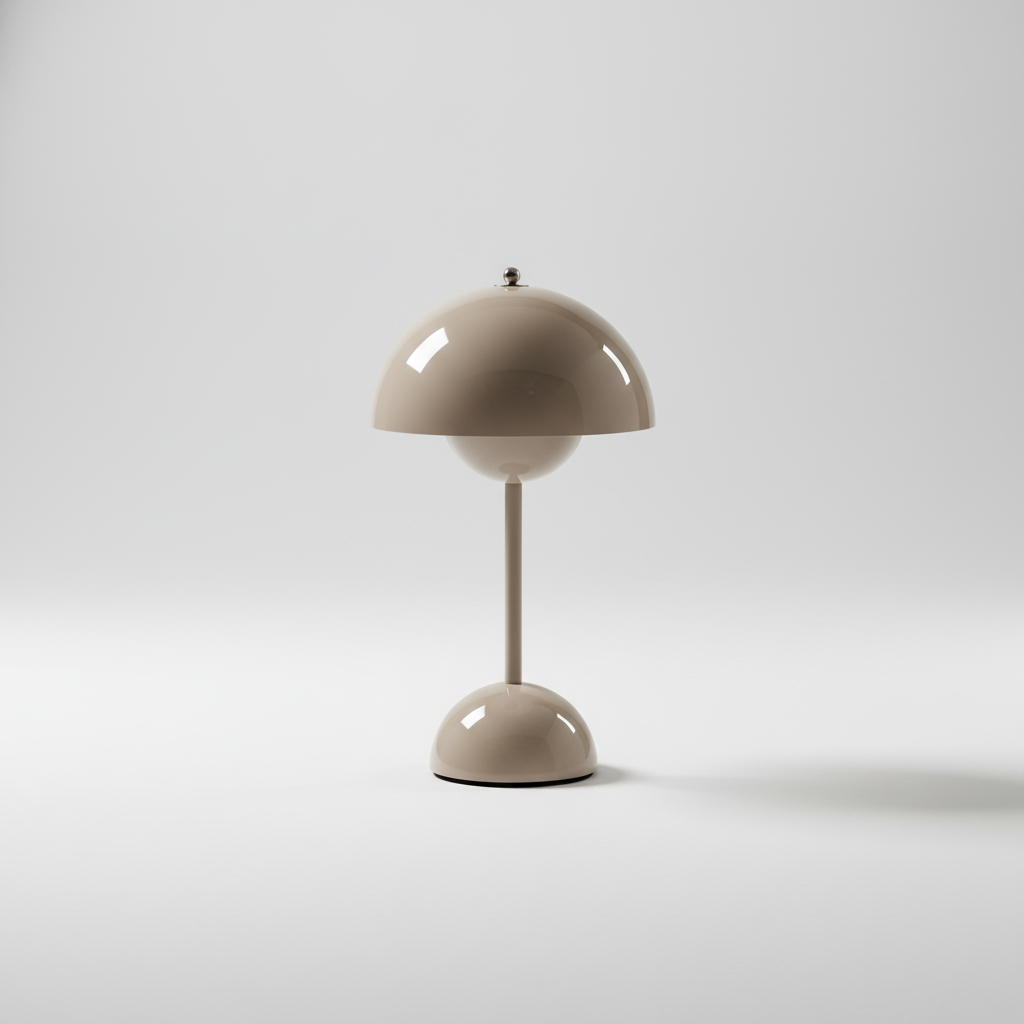 Bezprzewodowa ładowalna lampa stołowa w stylu retro, z kloszem kopułowym i funkcją ściemniania