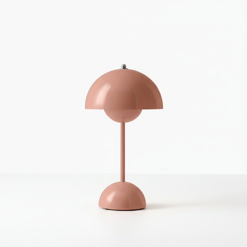 Bezprzewodowa ładowalna lampa stołowa w stylu retro, z kloszem kopułowym i funkcją ściemniania