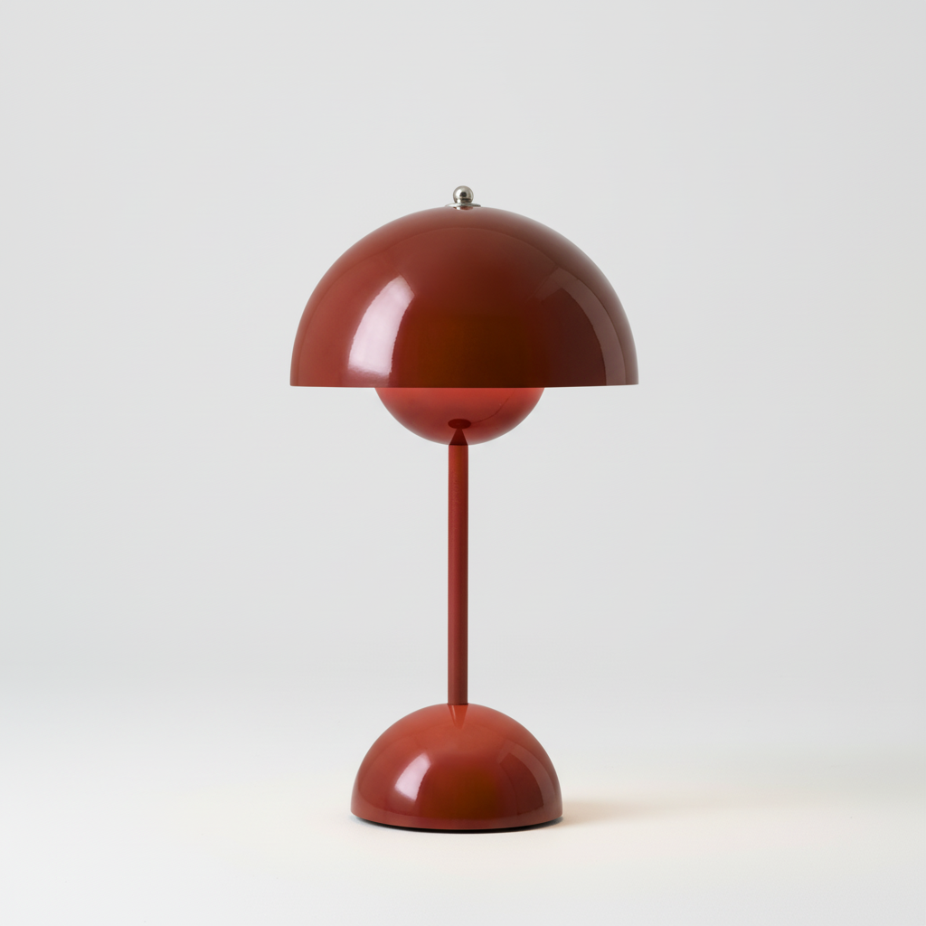 Bezprzewodowa ładowalna lampa stołowa w stylu retro, z kloszem kopułowym i funkcją ściemniania
