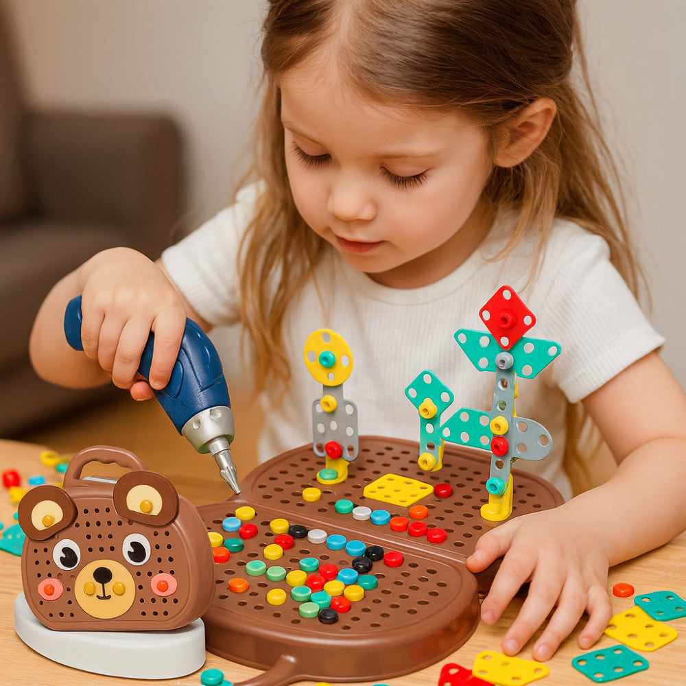 Interaktywny edukacyjny zestaw z klockami konstrukcyjnymi STEM inspirowany metodą Montessori