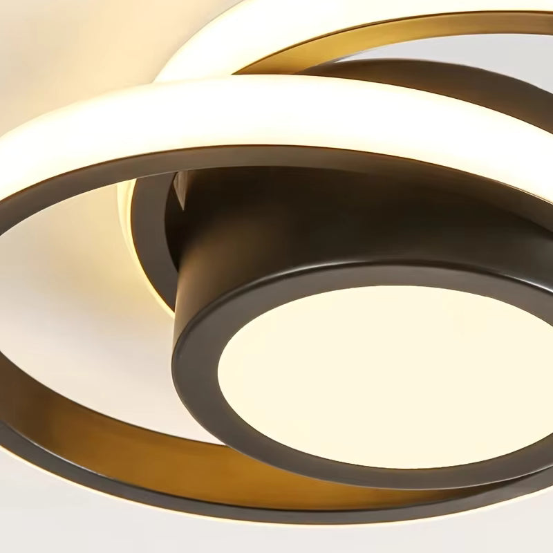 Elegancka energooszczędna lampa sufitowa z podwójnym akrylowym pierścieniem